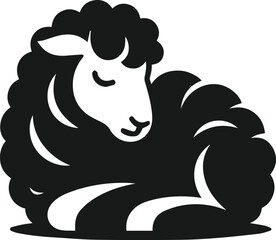 Silhouette of a sheep black vector