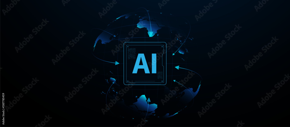 Poster global artificial intelligence network concept