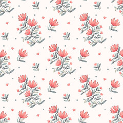 Flower pattern. Ditsy floral seamless pattern. Small little flower background. Repeat pattern. Ditsy print. Botanic surface design. Ditsy floral flower pattern for fashion, fabric, wrapping, decor