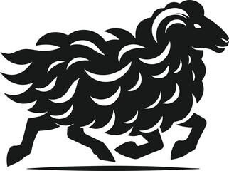 Silhouette of a sheep black vector