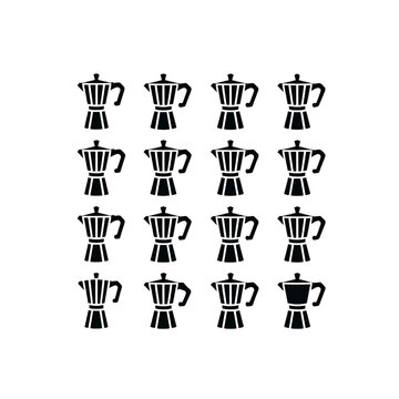 set of vector icons blander mug black silhouette vector icons isolated on white background