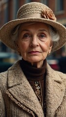 Timeless Elegance: Vintage Portrait of an Elderly Woman Reflecting Grace and Wisdom