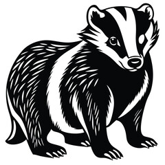 Adobe IllustraBadger silhouette collection. Set of black Badger silhouette. Badger silhouette set.tor Artwork