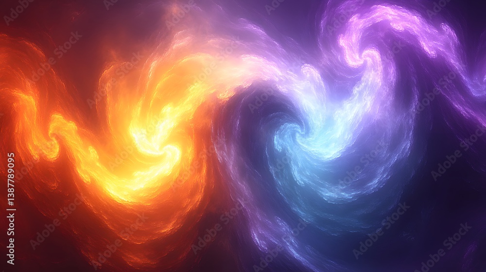 Poster abstract swirls of color and light create an ethereal composition