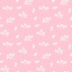 Beautiful seamless floral pattern with summer flowers. Cute flower pattern background. Ditsy print. Liberty style. Small flower surface design. Ditsy floral for fashion, texture, fabric, wrapping