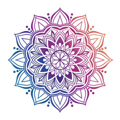  Pattern in the form of a mandala. Henna tattoo mandala. Mehndi style. Decorative pattern in oriental style. Coloring book page.