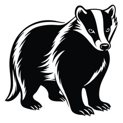 Adobe IllustraBadger silhouette collection. Set of black Badger silhouette. Badger silhouette set.tor Artwork