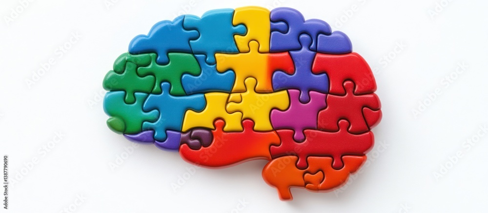 Aufkleber intricate brain puzzle concept symbolizing human intellect and neural network