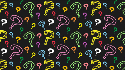 Seamless background illustration with question marks.