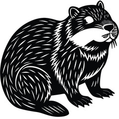 Adobe Illustrator ArtworBeaver silhouettes and icons. black flat color simple elegant white background Beaver animal vector and illustrationk