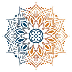 Pattern in the form of a mandala. Henna tattoo mandala. Mehndi style. Decorative pattern in oriental style. Coloring book page.