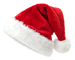  red santa hat isolated on white background 