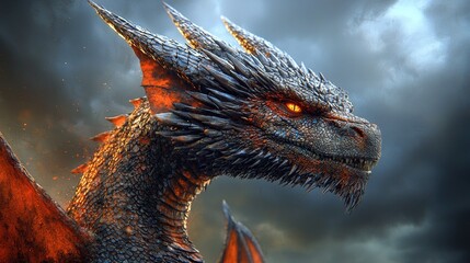 A fantasy dragon, intricately detailed with scales, wings, and fiery breath, poised for a fierce battle or a soaring flight, ready to be filled with your most imaginative colors. 