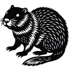 Adobe Illustrator ArtworBeaver silhouettes and icons. black flat color simple elegant white background Beaver animal vector and illustrationk