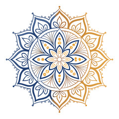 Pattern in the form of a mandala. Henna tattoo mandala. Mehndi style. Decorative pattern in oriental style. Coloring book page.