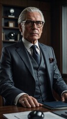 Distinguished Businessman’s Portrait: Confidence and Leadership in a Refined Office Setting