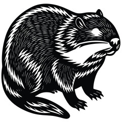 Adobe Illustrator ArtworBeaver silhouettes and icons. black flat color simple elegant white background Beaver animal vector and illustrationk