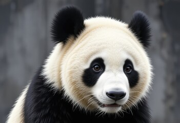 Obraz premium Captivating Panda Bear Portrait with Gentle Expression and Black Markings