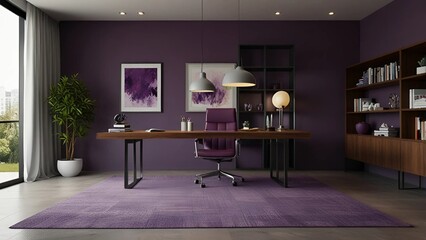 Modern  purple office room