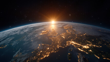 Fototapeta premium Weather forcast, Aerial view of a snowstorm over a landscape in high resolution.