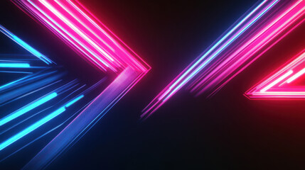 Abstract background featuring vibrant neon arrow lines in blue and pink, creating dynamic and energetic visual effect that evokes sense of movement and modernity