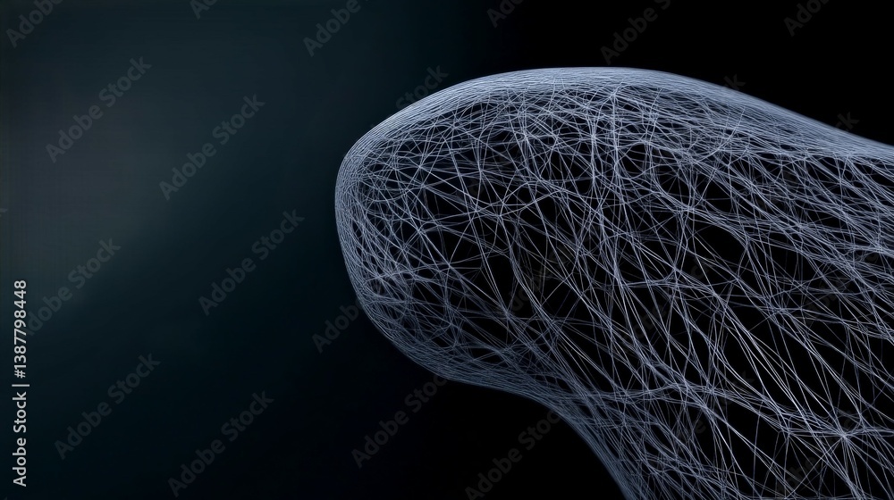 Poster abstract neural network visual in dark background with texture