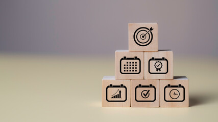 Business Success Effective Planning, Time Management and Goal Setting, Featuring a calendar with...