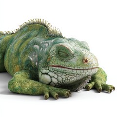 Obraz premium Cute 3D Iguana Lounging Lazily on a Textured Surface