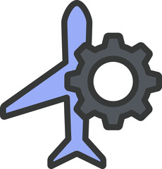 Airplane Maintenance Filled Line Icon