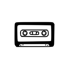 retro cassette tape vector icon