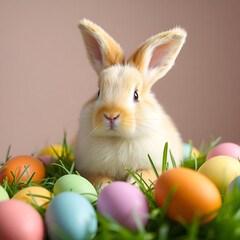 easter bunny with eggs
