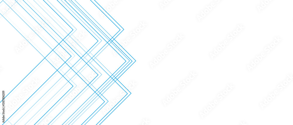Leinwandbilder Abstract white background with blue lines. Modern and dynamic seamless retro pattern business concept. Creative geometric triangle shape. Design Space design concept Suit for business, corporate
