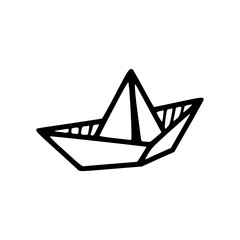 origami boat icon : paper craft design