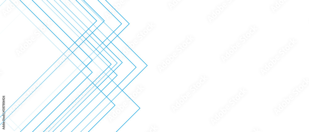 Poster Abstract white background with blue lines. Modern and dynamic seamless retro pattern business concept. Creative geometric triangle shape. Design Space design concept Suit for business, corporate