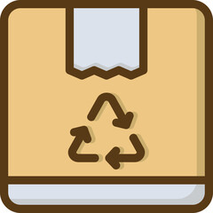 Recycle Box Filled Line Icon