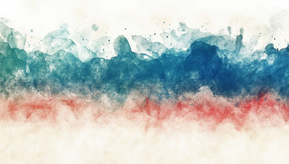 Obraz premium Abstract watercolor painting with blend of blue, green, and red hues, creating soft and dreamy atmosphere. fluidity of colors evokes sense of calm and creativity