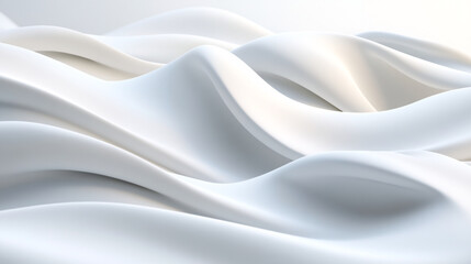 Obraz premium Smooth, flowing white fabric waves create serene and elegant abstract landscape, evoking sense of calm and tranquility. soft curves and gentle folds add touch of sophistication