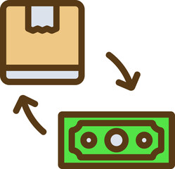 Cash On Delivery Filled Line Icon