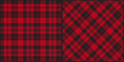 Red tone plaid seamless pattern vector. Background graphic tartan fashion design use for print, texture, cloth, fabric, flannel.