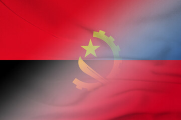 Angola and Liechtenstein state flag transborder contract LIE AGO
