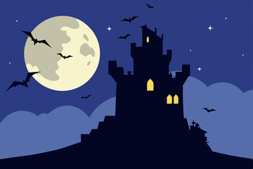 halloween background with castle