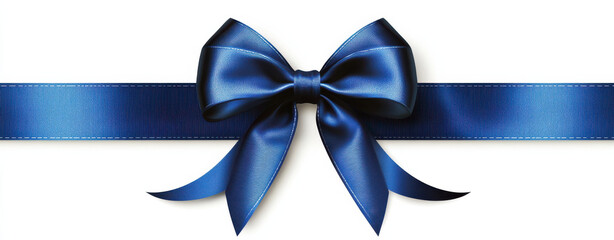 beautiful blue ribbon with bow, elegantly displayed against white background, evokes feelings of celebration and joy. Perfect for gifts and special occasions