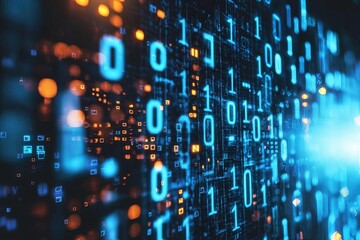 Obraz premium Data, once a ciphered language, gradually decrypted itself, revealing its original form, a testament to the power of encryption to protect information while maintaining i