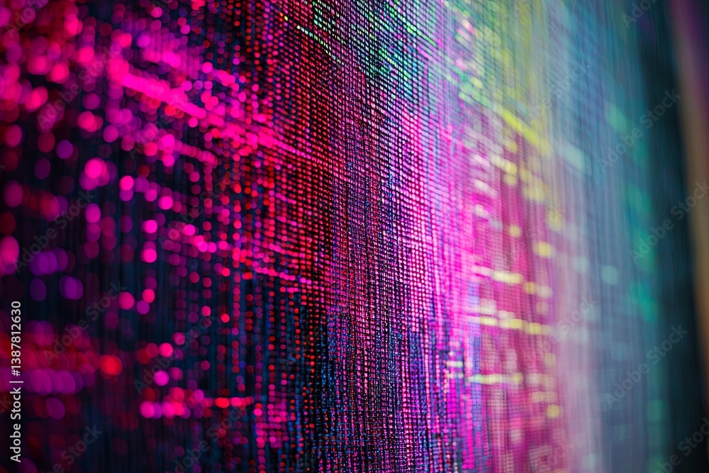 Poster a digital tapestry woven with threads of encrypted data streams, showcasing the intricate dance of i