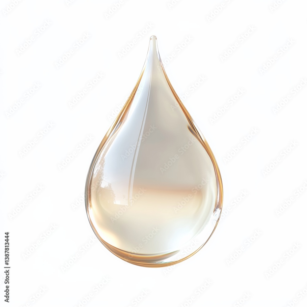 Poster 3d floating oil drop with soft translucent glow effect