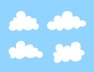 Obraz premium Cute and Simple White Cloud Element in Flat Vector Style for Kids and Nature Themes