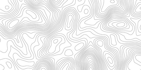 Fototapeta premium Topography wave line grid map. white wave line geography landscape Topo contour map on white background. Geographic mountain relief diagram line wave carve pattern.
