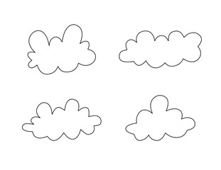 Stylized Cloud Outline Illustration in Line Art Style. Clean and Simple Vector for Creative Use