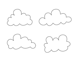 Obraz premium Stylized Cloud Outline Illustration in Line Art Style. Clean and Simple Vector for Creative Use