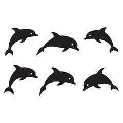 Obraz premium dolphin collection isolated on white